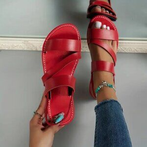 Travel Passions - Red Flat Beach Sandals